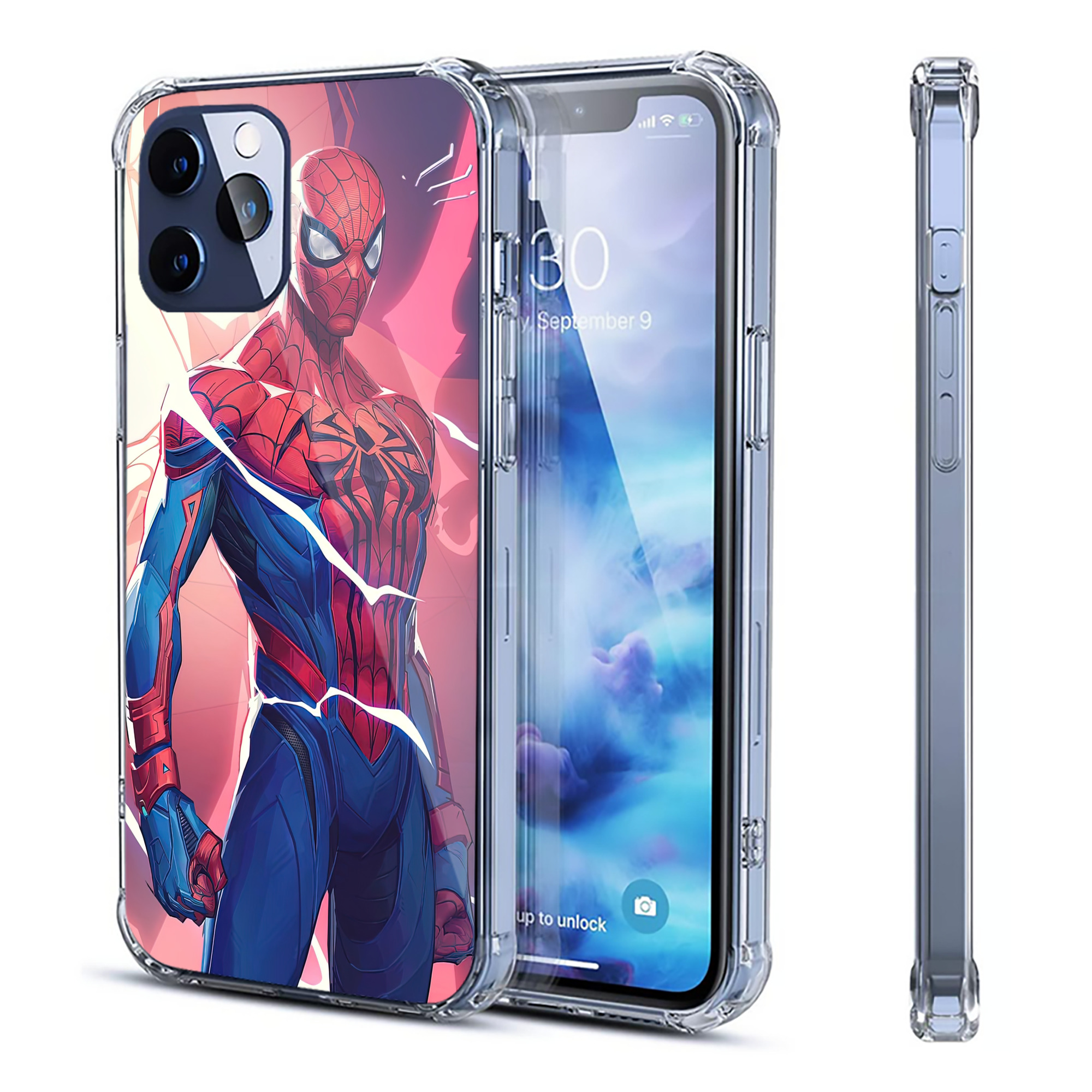 （画像用） Spider Man スパイダーマン 【iPhone 12シリーズ対応】透明スマホケース（クリアソフトケース）